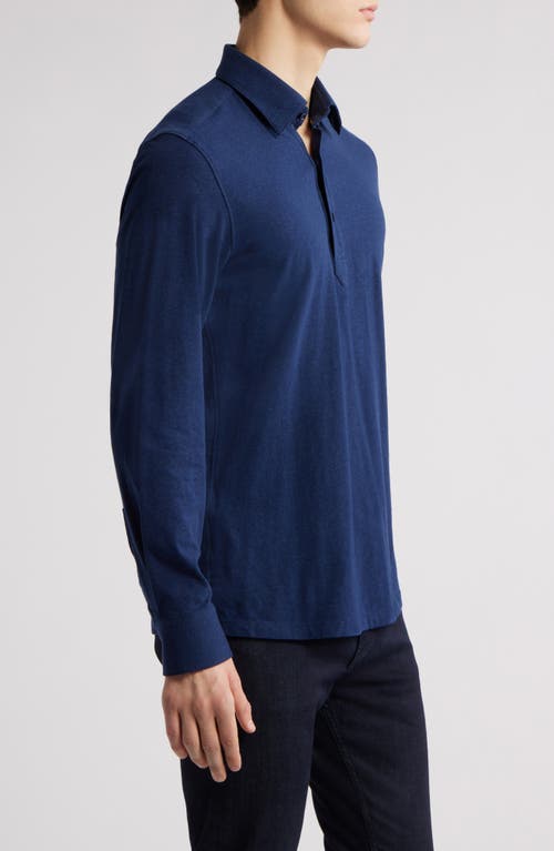 Hugo Boss Boss Hal Long Sleeve Polo In Dark Blue