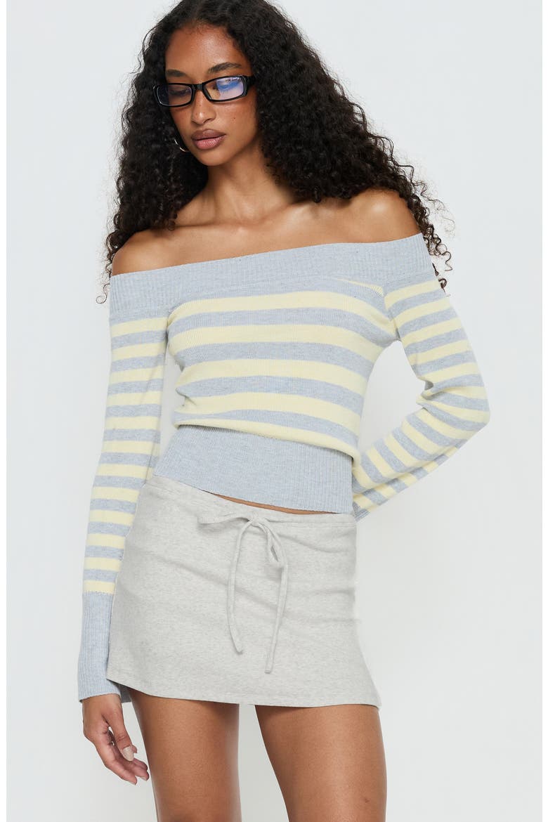 Baseline Marled Stretch Cotton Rib Skort, Alternate, color, GREY MARLE