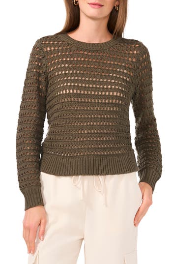 HALOGEN HALOGEN® OPEN KNIT SWEATER