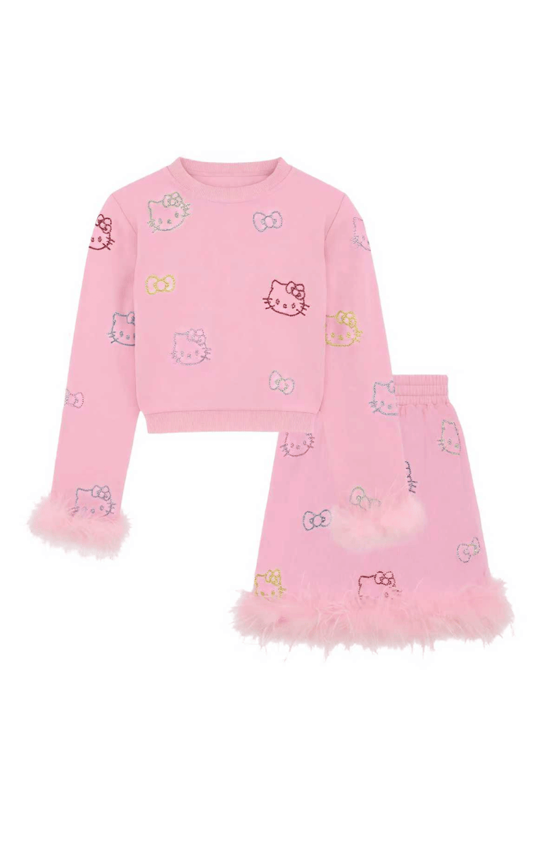 Lola + The Boys Crystal Hello Kitty<sup>®</sup> Feather Set, Main, color, Pink