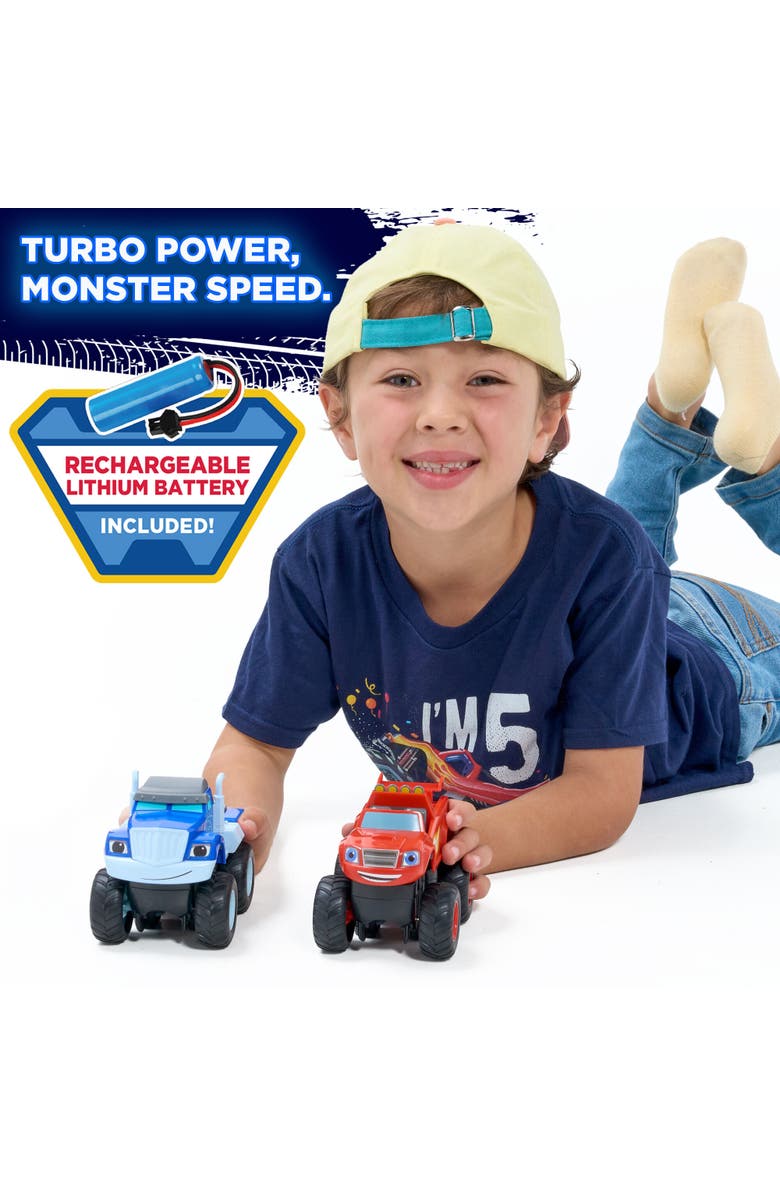 JitteryGit Blaze & Crusher Turbo Racers 2-Pack Monster Truck Set, Alternate, color, Blue