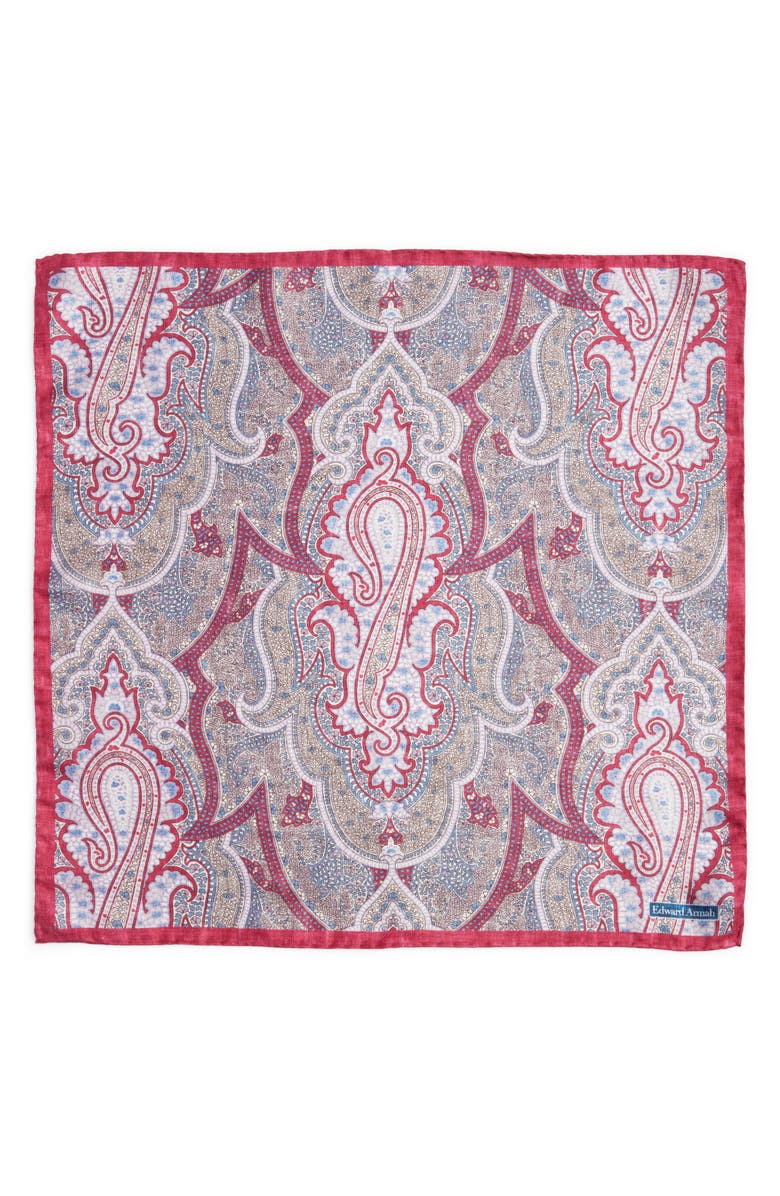 EDWARD ARMAH Floral Silk Pocket Square, Alternate, color, 