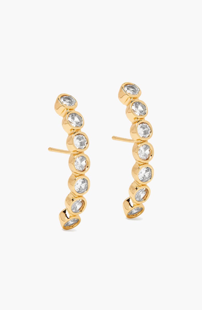 YOJ Averto Face On Stud Earrings, Alternate, color, Gold And Crystal
