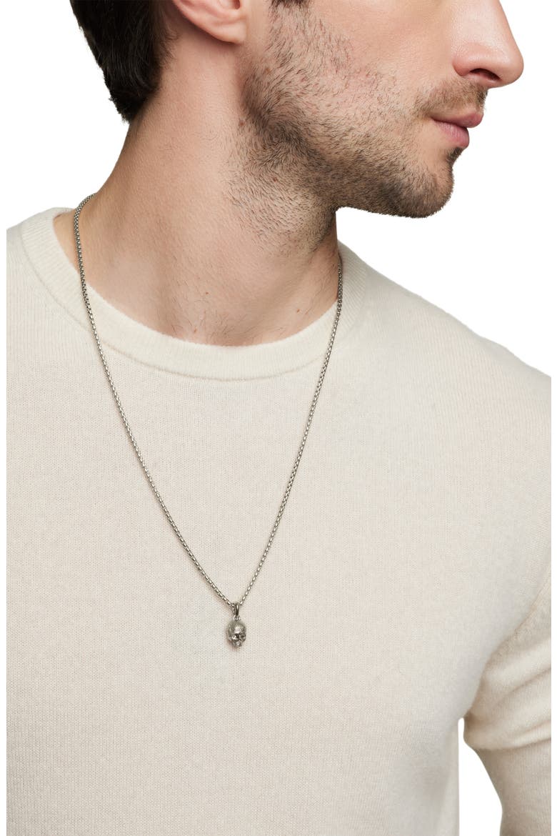Men's Waves Skull Amulet, Alternate, color, SILVER