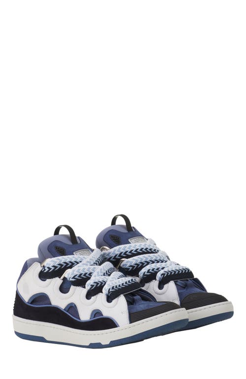 Lanvin Curb Leather Sneakers In Multi