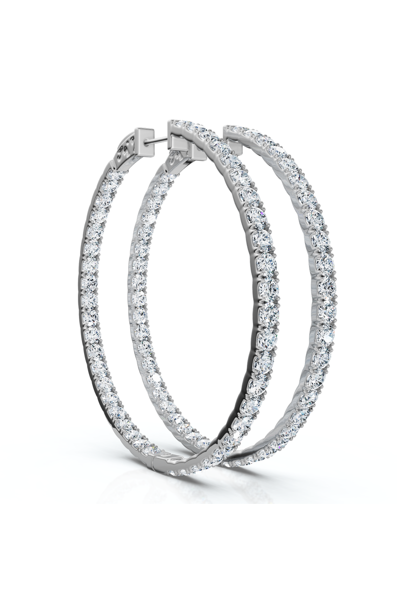 Bliss Diamond 8.00CT 2" Diamond Inside Outside Hoops 14k Gold Lab Grown, Alternate, color, 14K White Gold