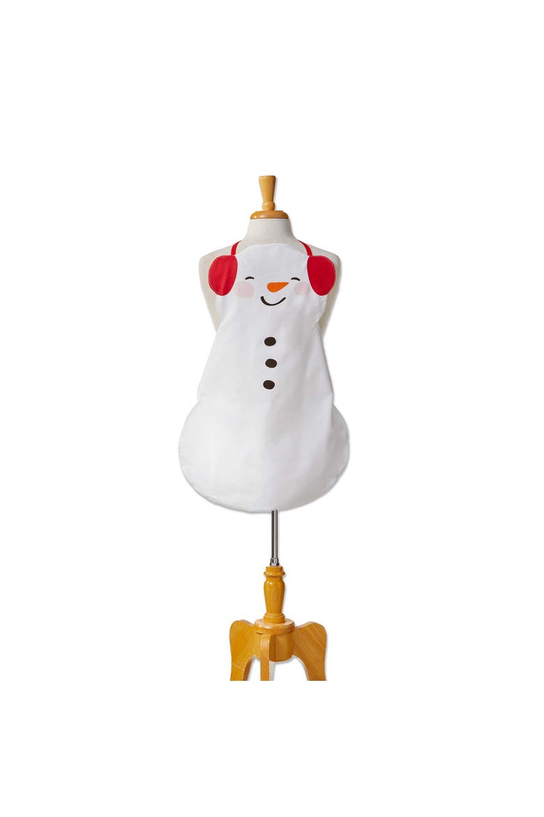 Snowman Kids Apron Christmas Kitchen Cooking White Multi, Main, color, White