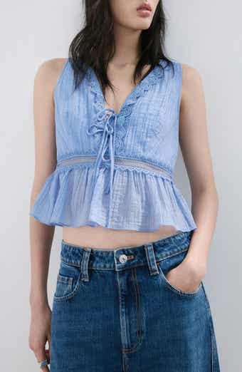 Elena Lace Peplum Top