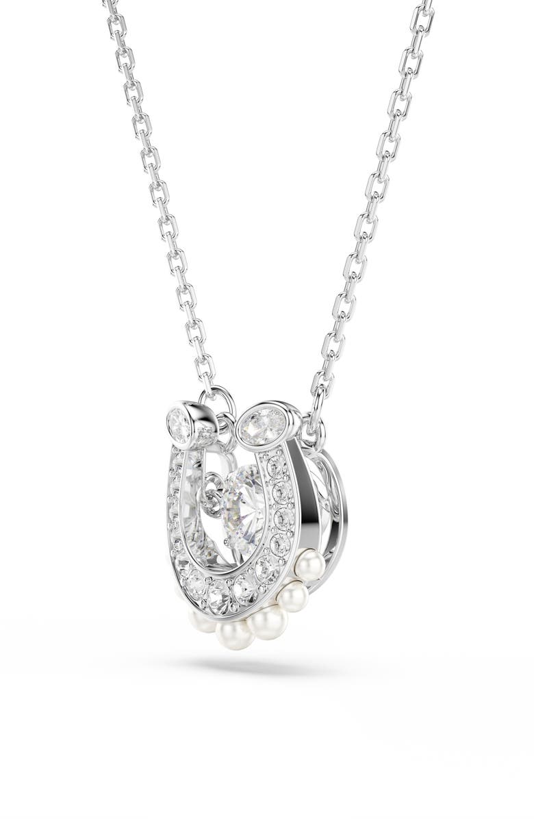 Swarovski Symbolica Pendant Necklace, Alternate, color, Silver/ White