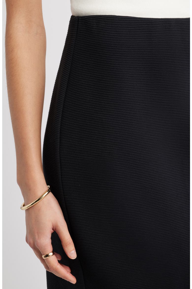 Ottoman Knit Midi Skirt, Alternate, color, BLACK