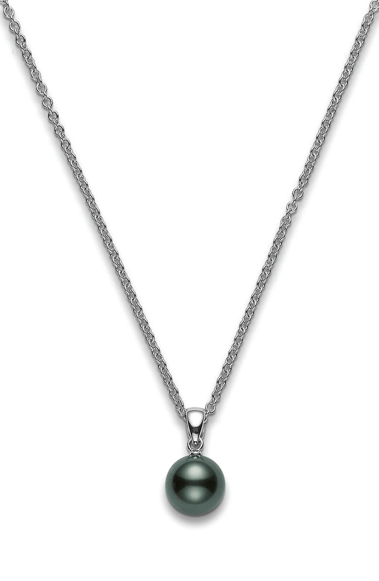 Mikimoto Black South Sea Pearl Pendant Necklace, Main, color, 