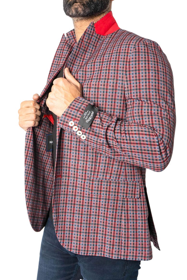 Descartes Scottish Check Blazer, Alternate, color, RED