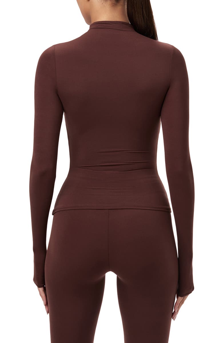 Naked Wardrobe Mock Neck Top, Alternate, color, Chocolate