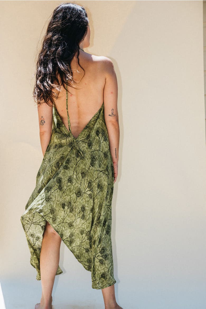 Classic Silk Dress Carly, Alternate, color, Green