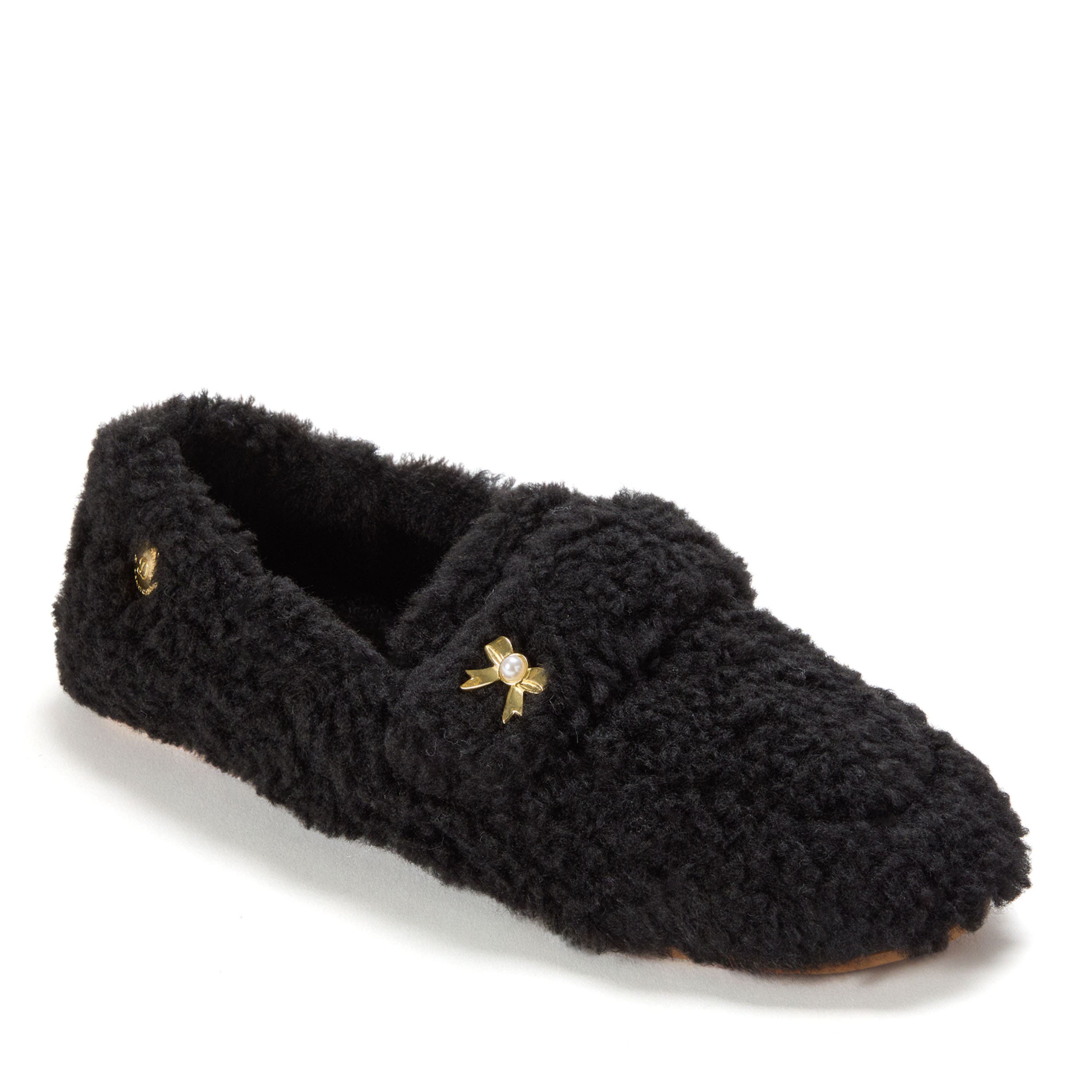 DEARFOAMS Madeline Luxe Teddy Loafer, Main, color, Black