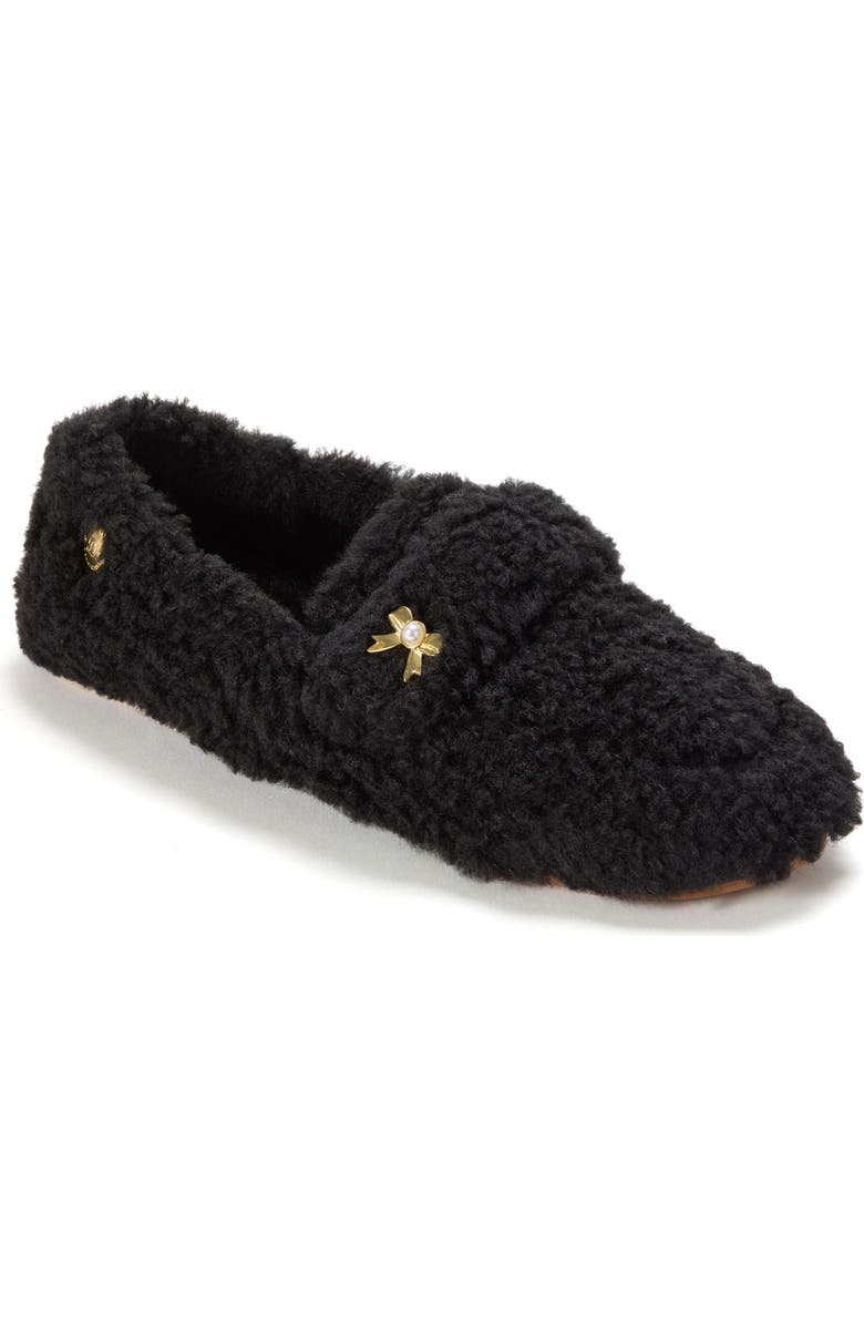 DEARFOAMS Madeline Luxe Teddy Loafer, Main, color, Black