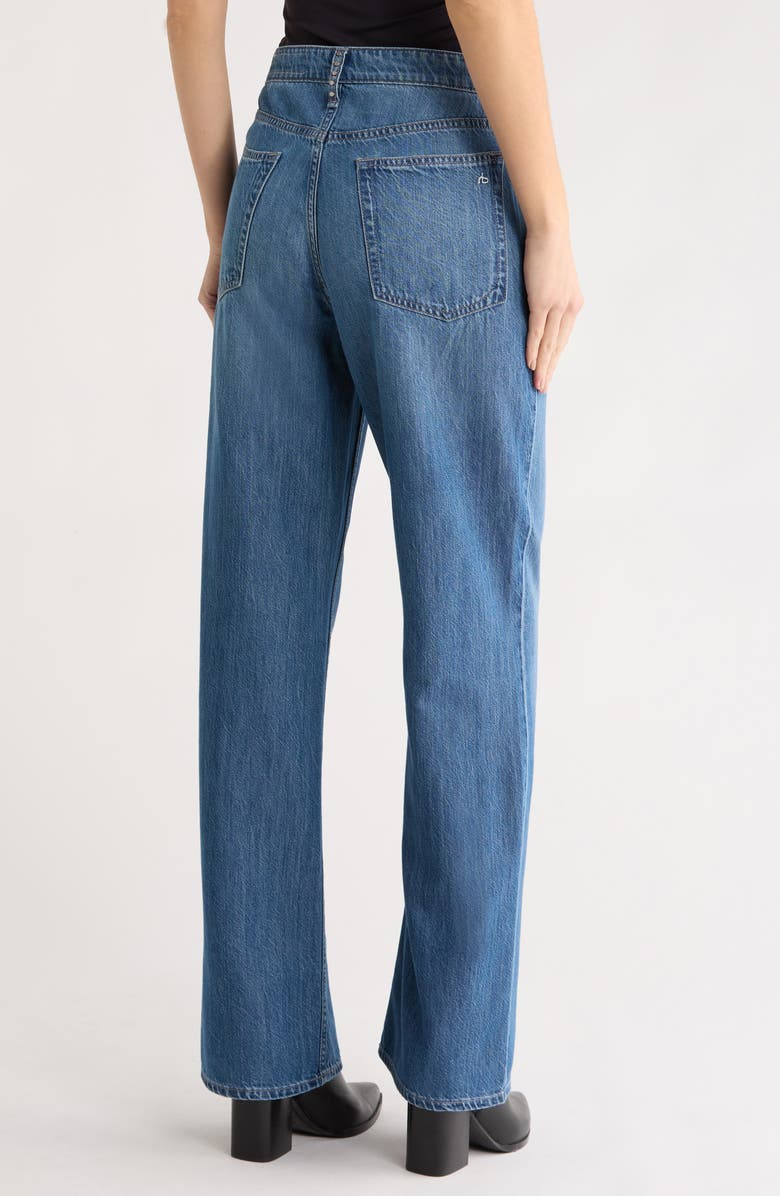 rag & bone Lori Mid Rise Wide Leg Jeans, Alternate, color, Acid Wash Stud