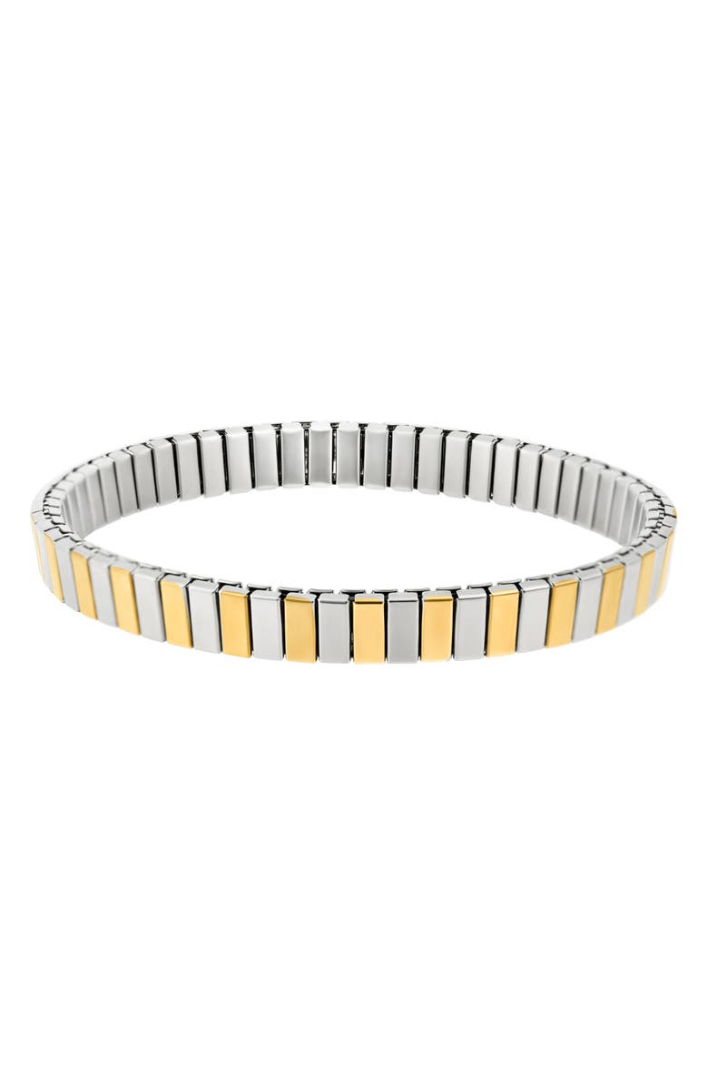 Adornia Two-Tone Stretch Bracelet, Main, color, Silver