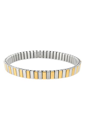 Adornia Two-tone Stretch Bracelet In Silver