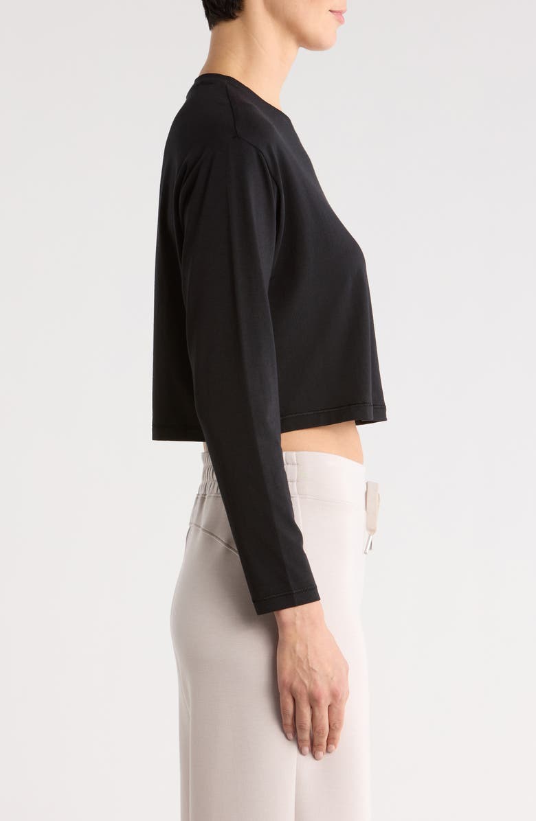 SPANX<sup>®</sup> Supernatural Long Sleeve Crop T-Shirt, Alternate, color, Very Black