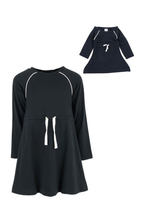 Girls Bow Tie Dress with Matching Doll Dress