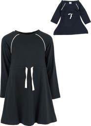 Leveret Girls Bow Tie Dress with Matching Doll Dress