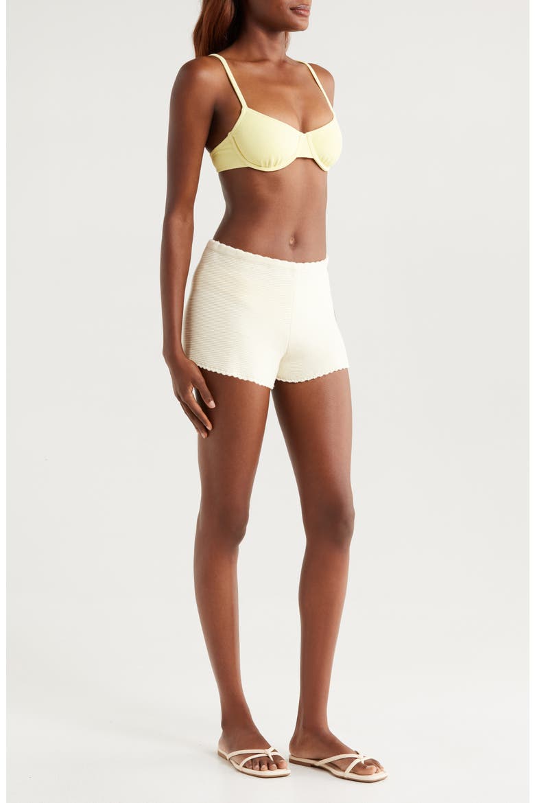 The Celeste Cotton Knit Cover-Up Shorts, Alternate, color, ECRU