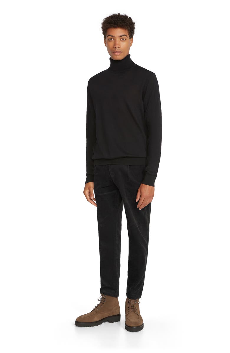 Jack Victor Wool, Silk & Cashmere Turtleneck Sweater, Alternate, color, Black