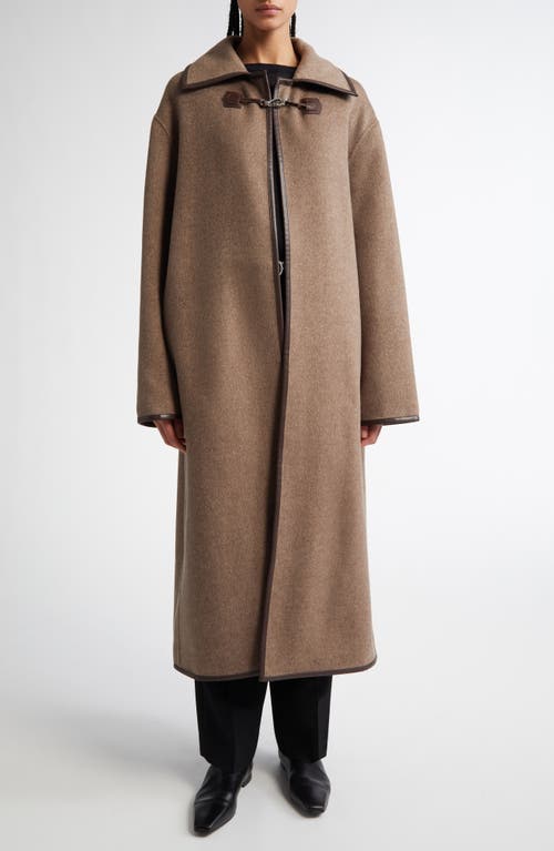Totême Double-clasp Wool Coat In Oak Melange