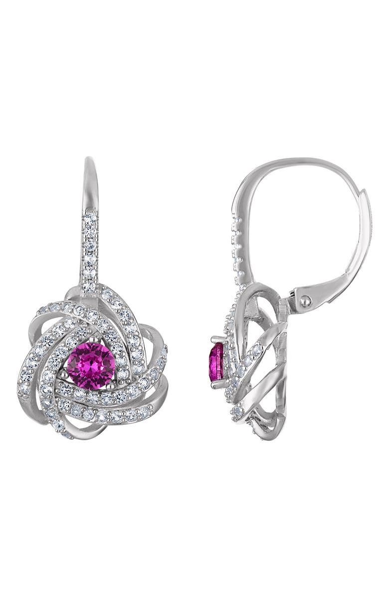 FZN Sterling Silver Floral Swirl Drop Earrings, Main, color, White