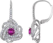 FZN Sterling Silver Floral Swirl Drop Earrings