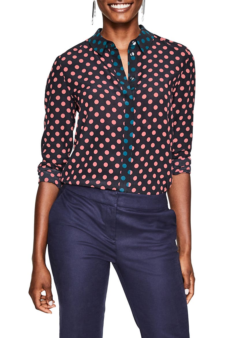The Silk Shirt, Main, color, BLUSH REGULAR SPOT