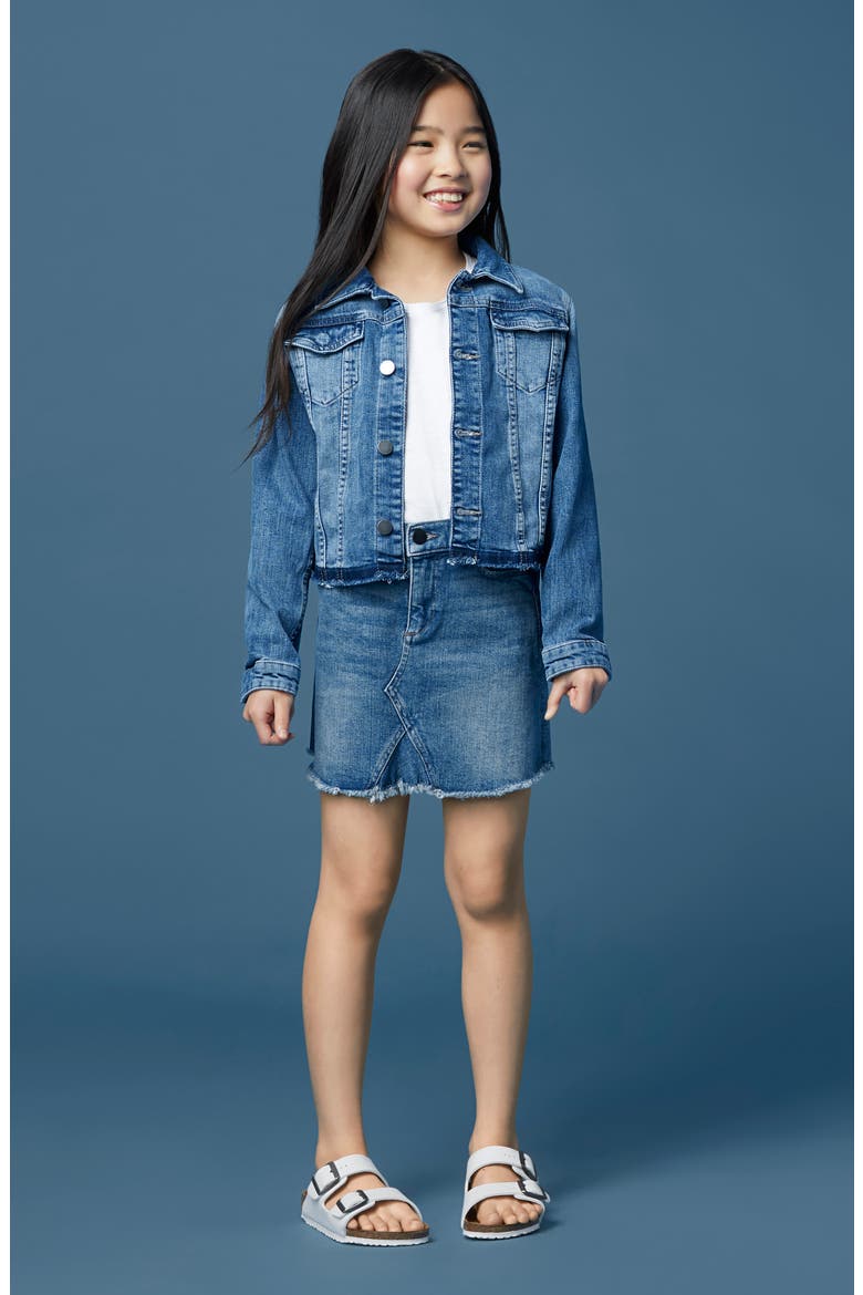 Kids' Distressed Denim Jacket, Alternate, color, CLOUD