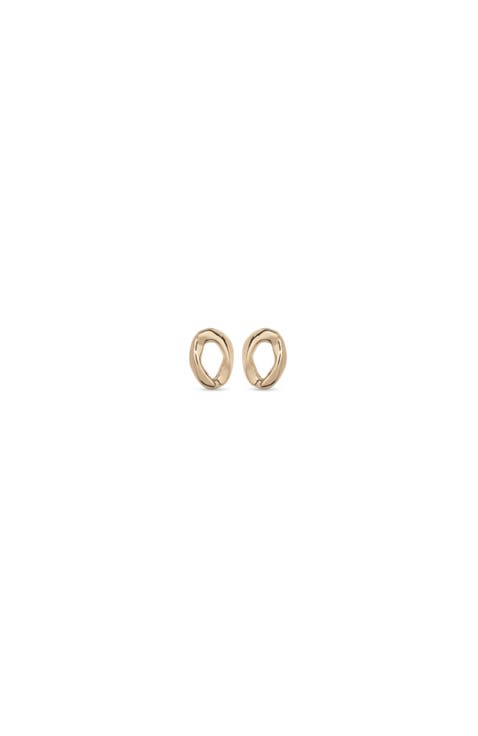 Sculpted Link Hoop Earrings