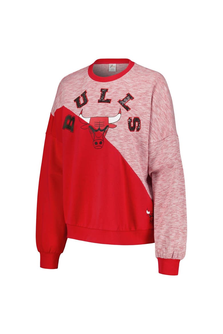 Women's G-III 4Her by Carl Banks Red Chicago Bulls Benches Split Pullover Sweatshirt, Alternate, color, Red