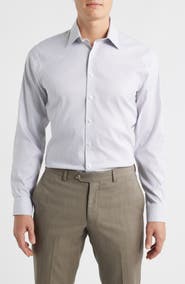 Nordstrom Trim Fit Stripe Premium Performance Twill Dress Shirt