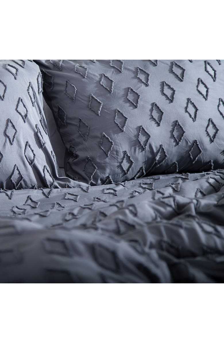 SOUTHSHORE FINE LINENS Delta Clipped Jacquard Duvet Cover Set, Alternate, color, Slate