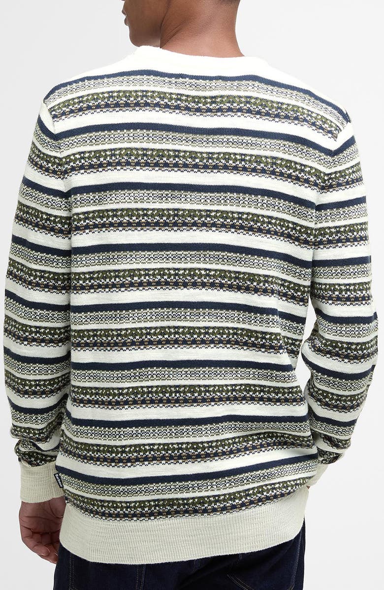 Barbour Topcliffe Fair Isle Cotton Crewneck Sweater, Alternate, color, Whisper White