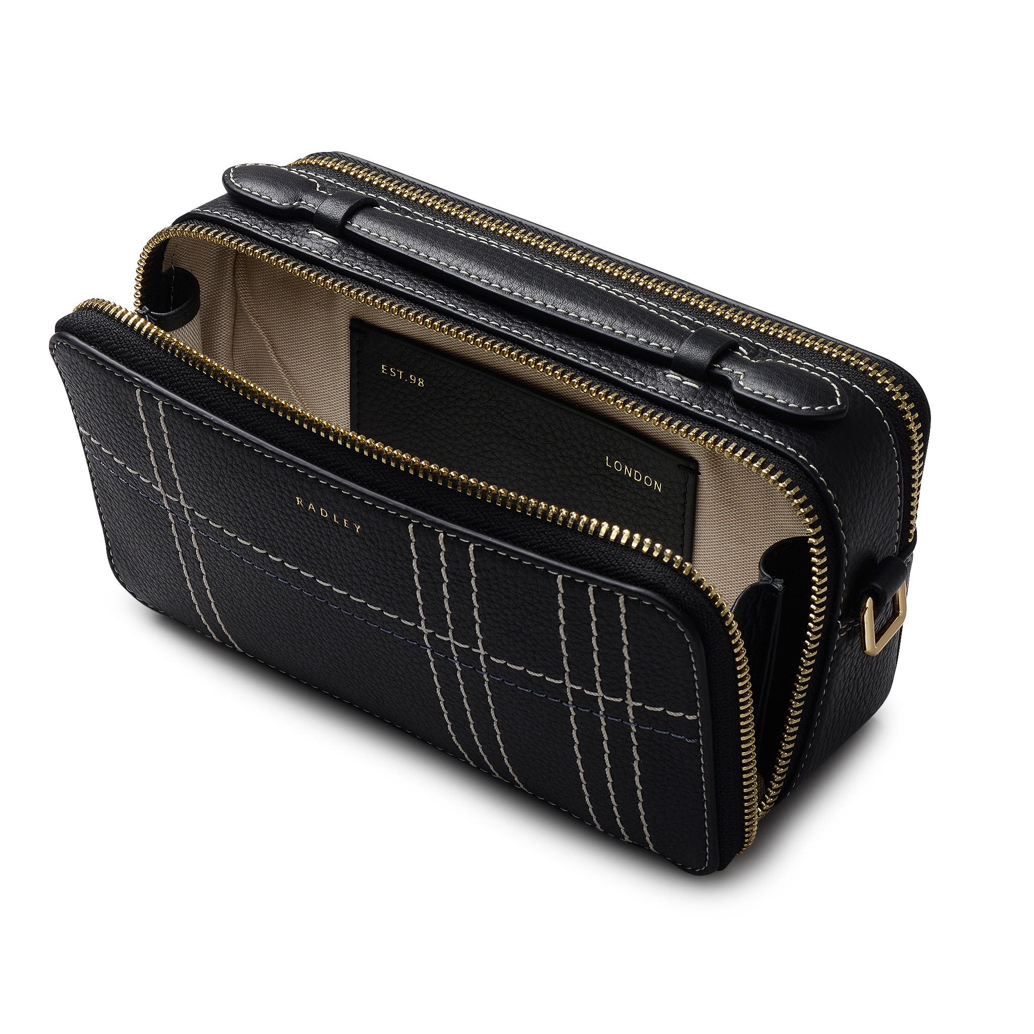 Radley Calvert Way - Check Micro Phone Crossbody Bag, Alternate, color, 