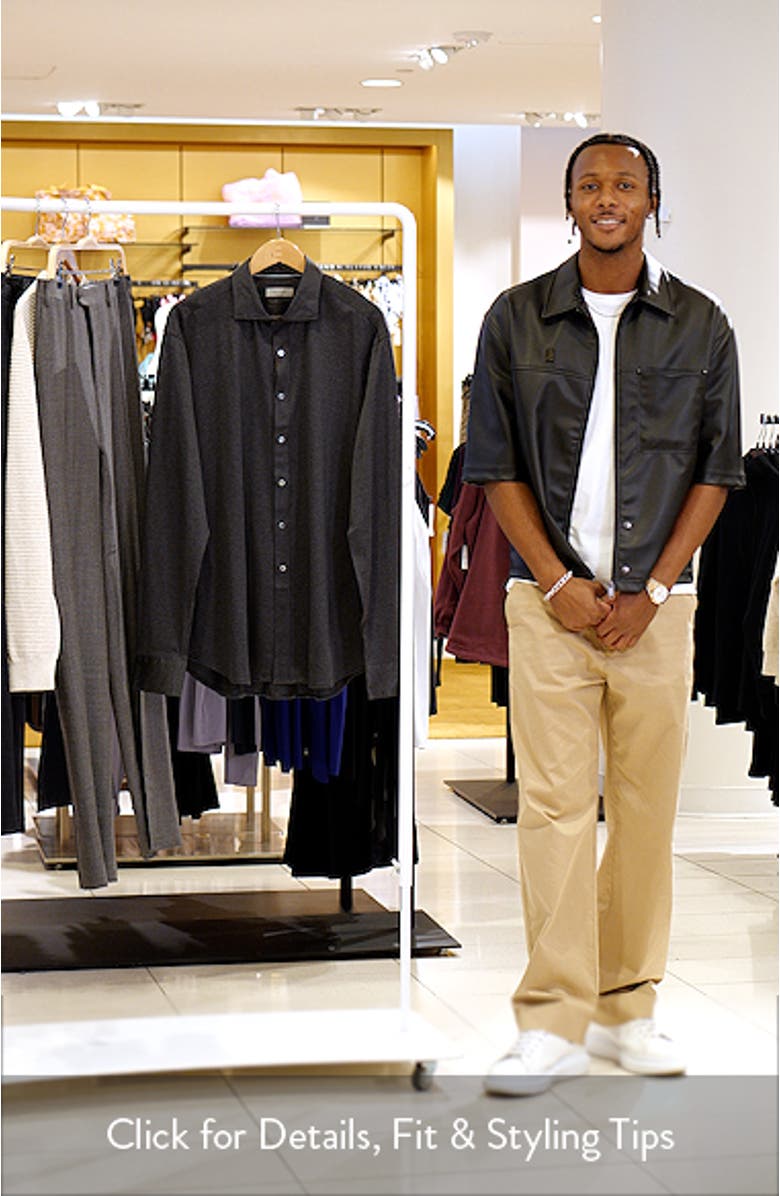 Regular Fit Cotton Jersey Button-Up Shirt, sales video thumbnail