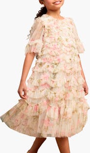 Needle & Thread Rose Scallop Ruffle Kids DressToddler, Little Kid, Big Kid