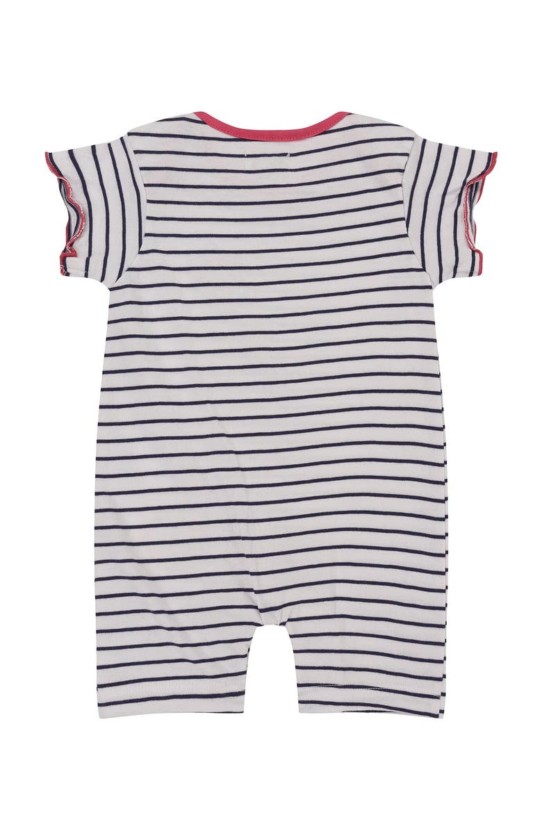 Lilly + Sid Organic Cotton Stripe Print Romper, Alternate, color, Multi