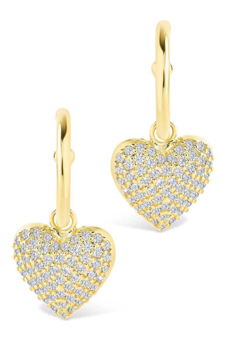 Disco Heart Hoop Earrings, Alternate, color, GOLD