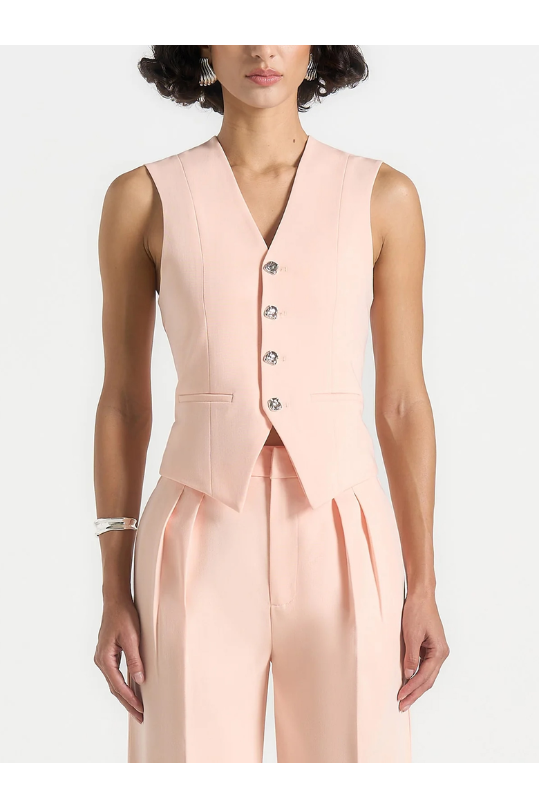 Christine Structured Cinch Waistcoat, Alternate, color, Peach