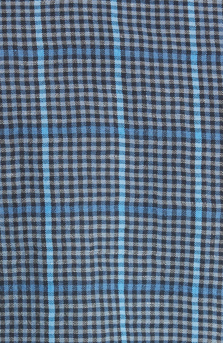 Smythe Plaid Puff Sleeve Wool & Linen Blazer, Alternate, color,