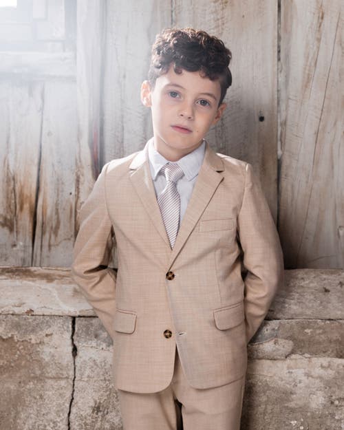 DEUX PAR DEUX DEUX PAR DEUX LITTLE BOY'S TWO BUTTON BLAZER LIGHT TAUPE