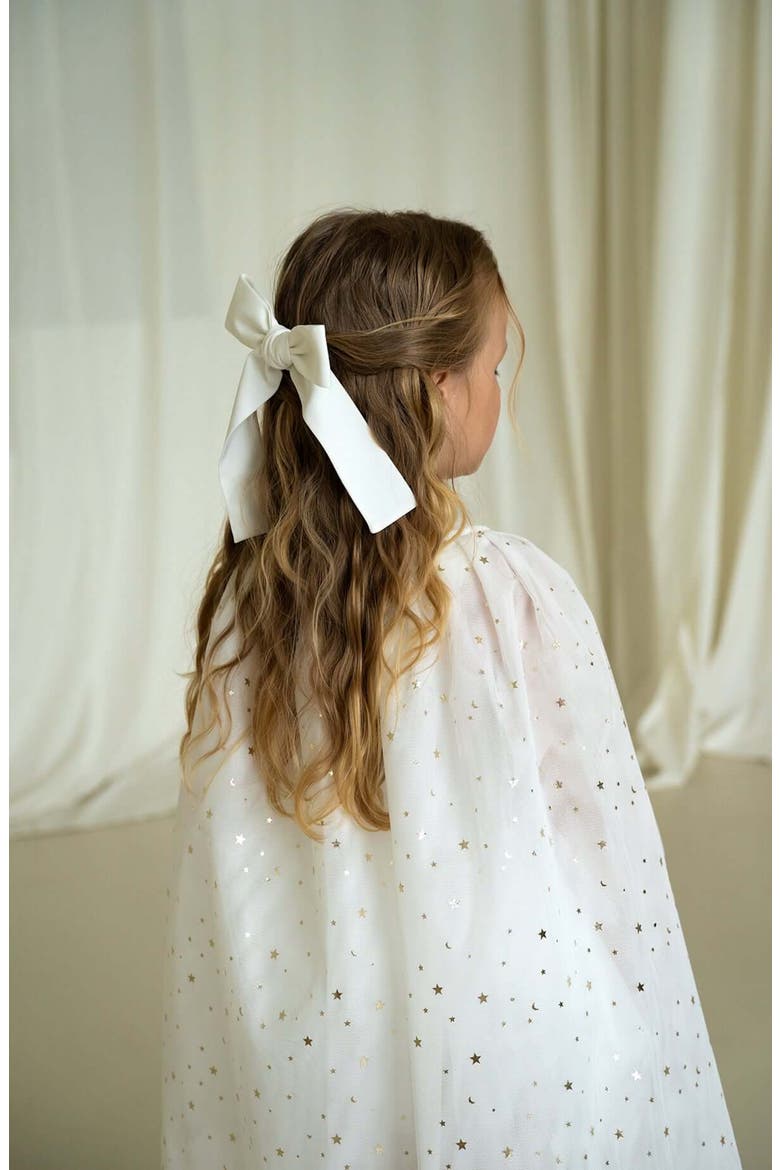 To Moon Cape, Alternate, color, Sparkle White