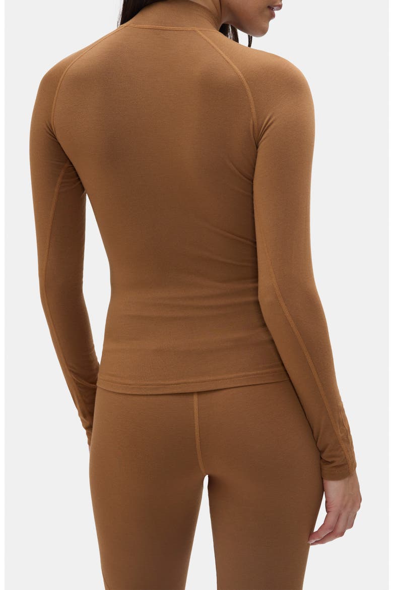 Clare Mock Neck Base Layer Top, Alternate, color, NUTHATCH