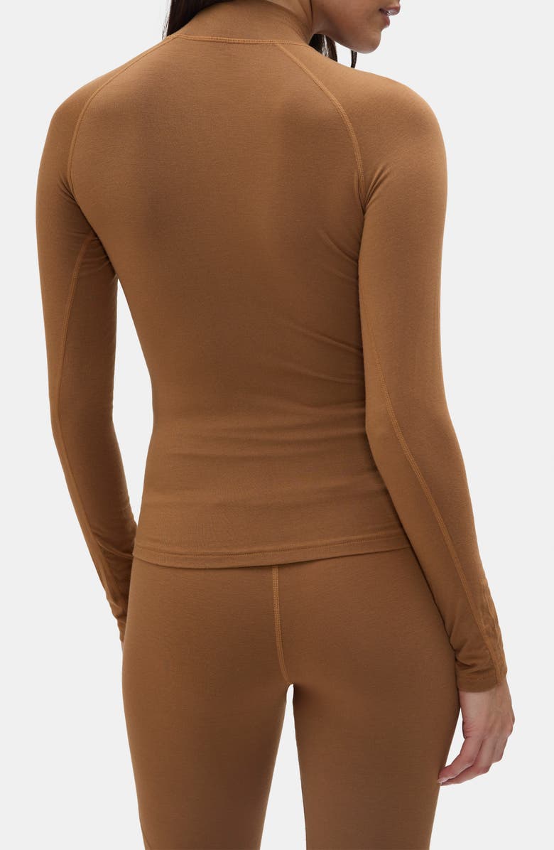 Halfdays Clare Mock Neck Base Layer Top, Alternate, color, Nuthatch