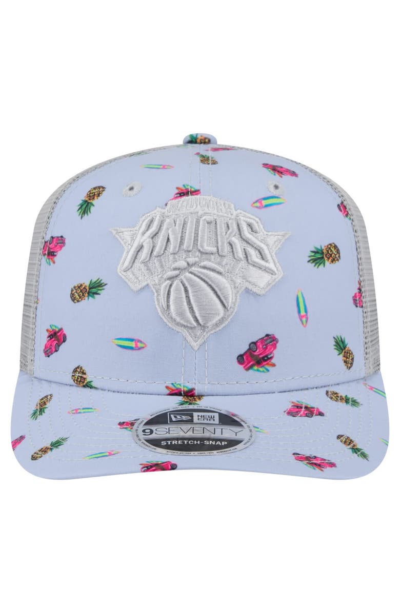 New Era Men's New Era Light Blue/Gray New York Knicks Adventure Aloha Pattern 9SEVENTY Stretch-Snap Hat, Alternate, color, Light Blue